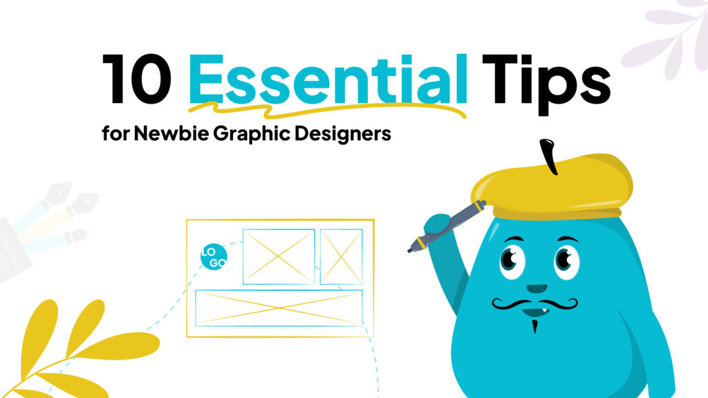 A cartoon character with a pencil and a website design background, creating a website for a business or corporate website