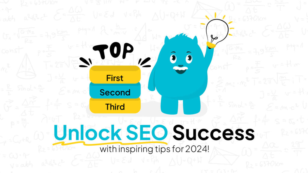 website design A blue monster holding a lightbulb