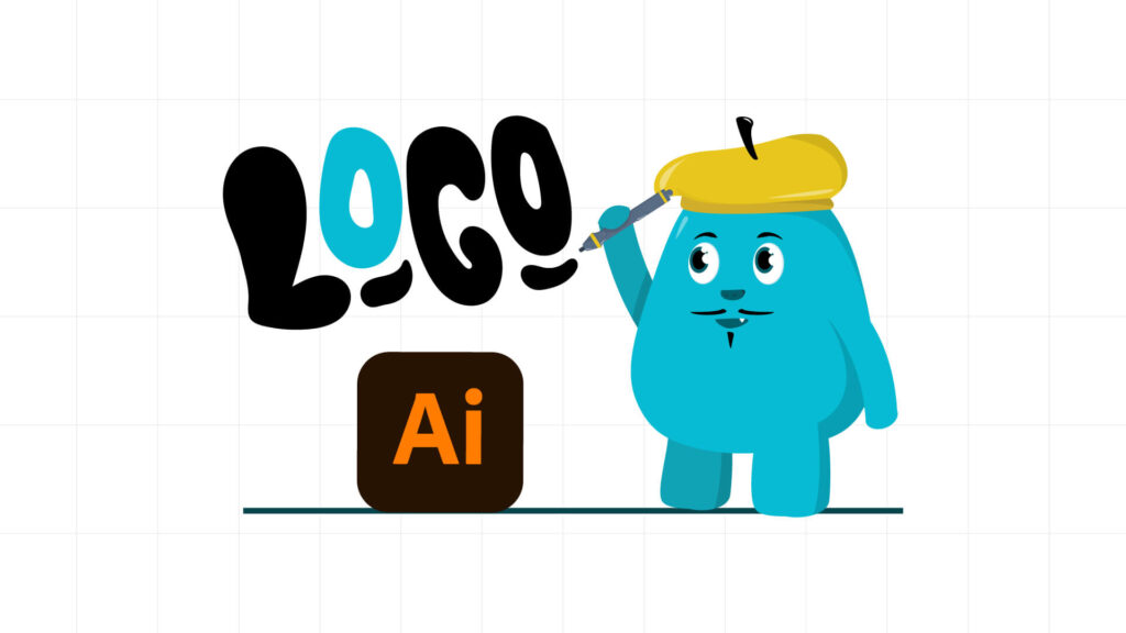 A cartoon character with a paintbrush and a beret, creating a website design for a corporate business
