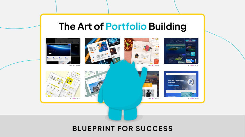 A person looking at a large screen displaying various website design and corporate business images, with a focus on creating