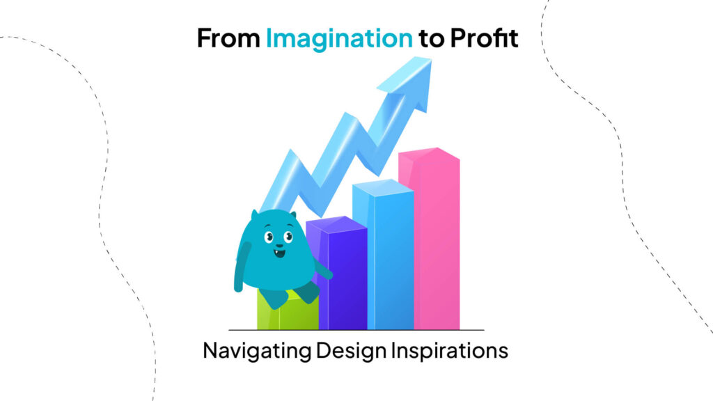 website design A cartoon character with a smile, surrounded by a graph with a rising arrow, representing a website's success