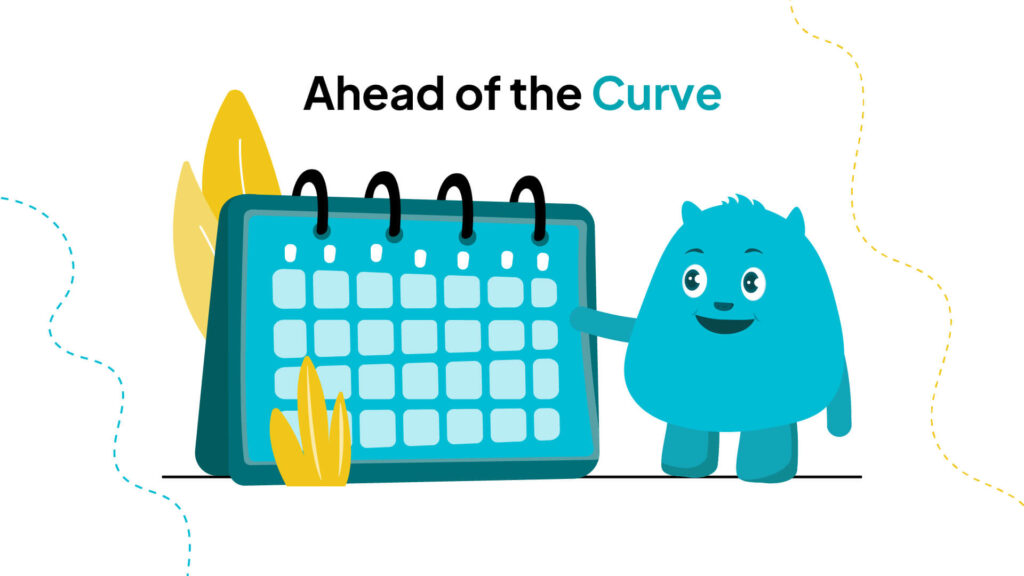 website design A calendar with a smiling monster