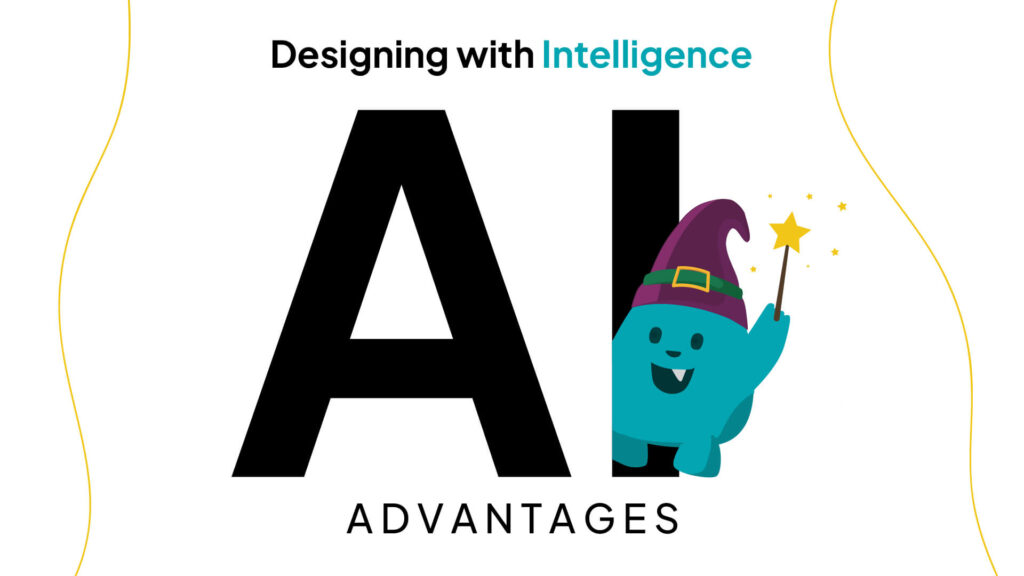 A cartoon character with a magic wand, representing the benefits of using AI in website design for business and corporate