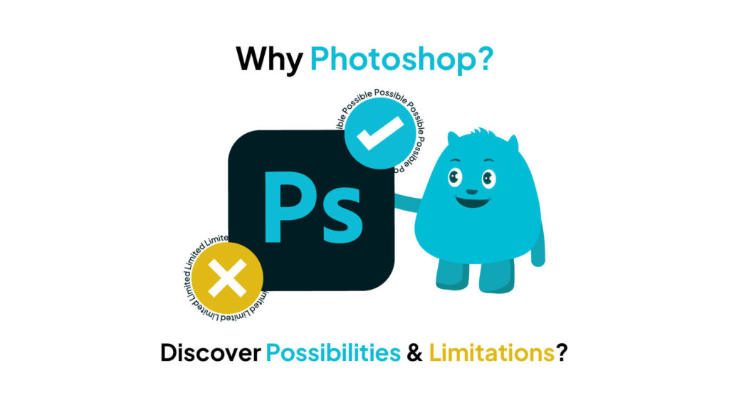 A cartoon image of a blue monster with a big smile and a website design background