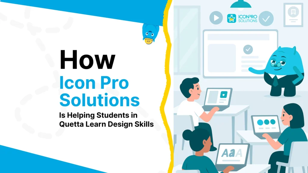 Students learning design and development at Icon Pro Solutions Quetta