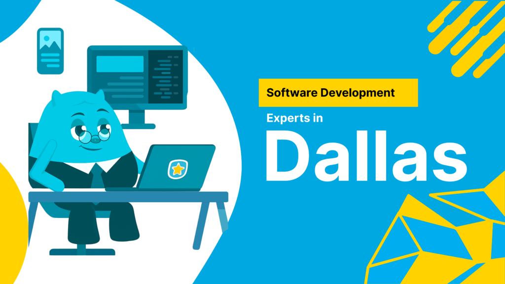 Software developers working on a web app in Dallas office