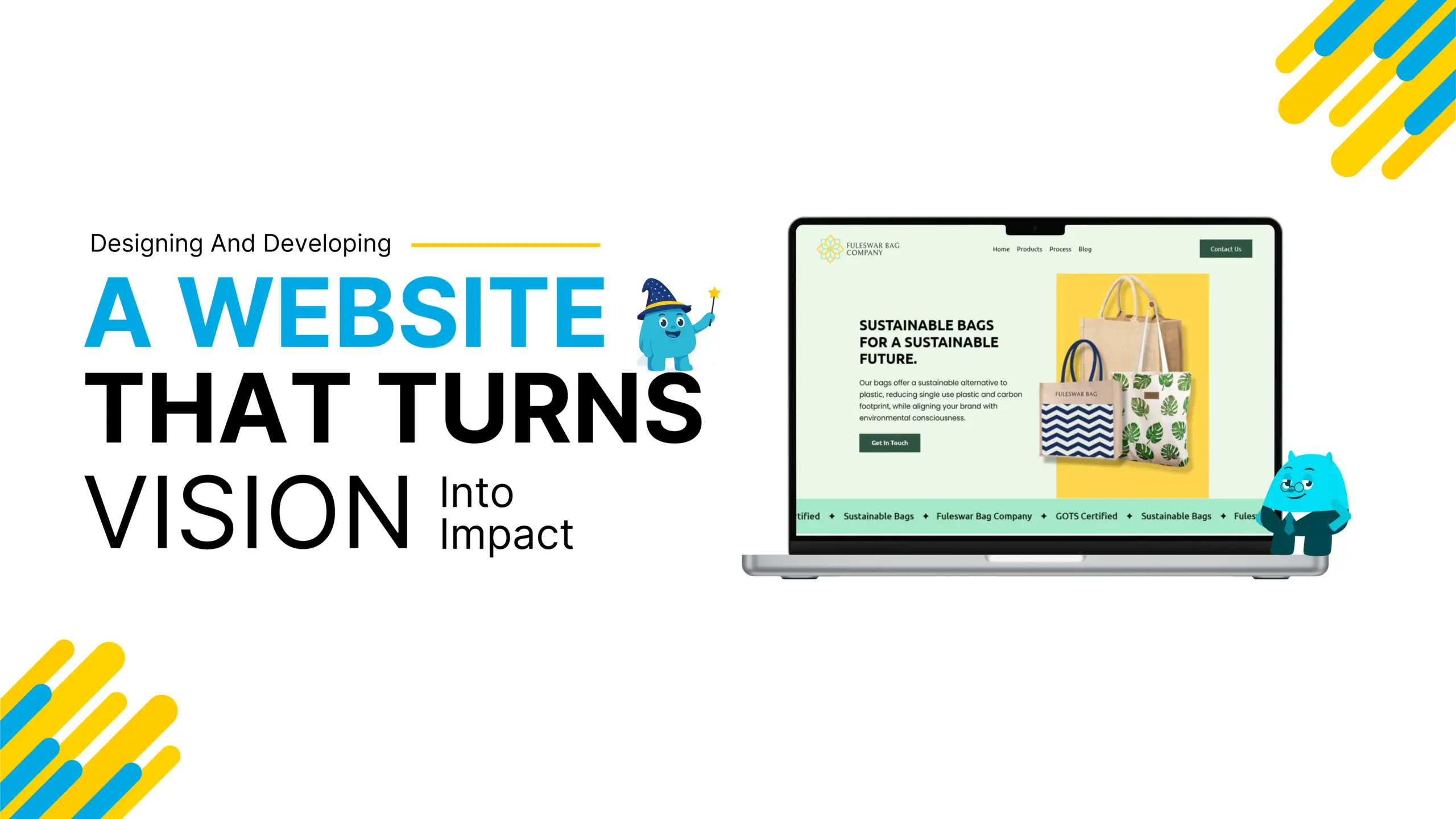 A laptop screen with a website design on it