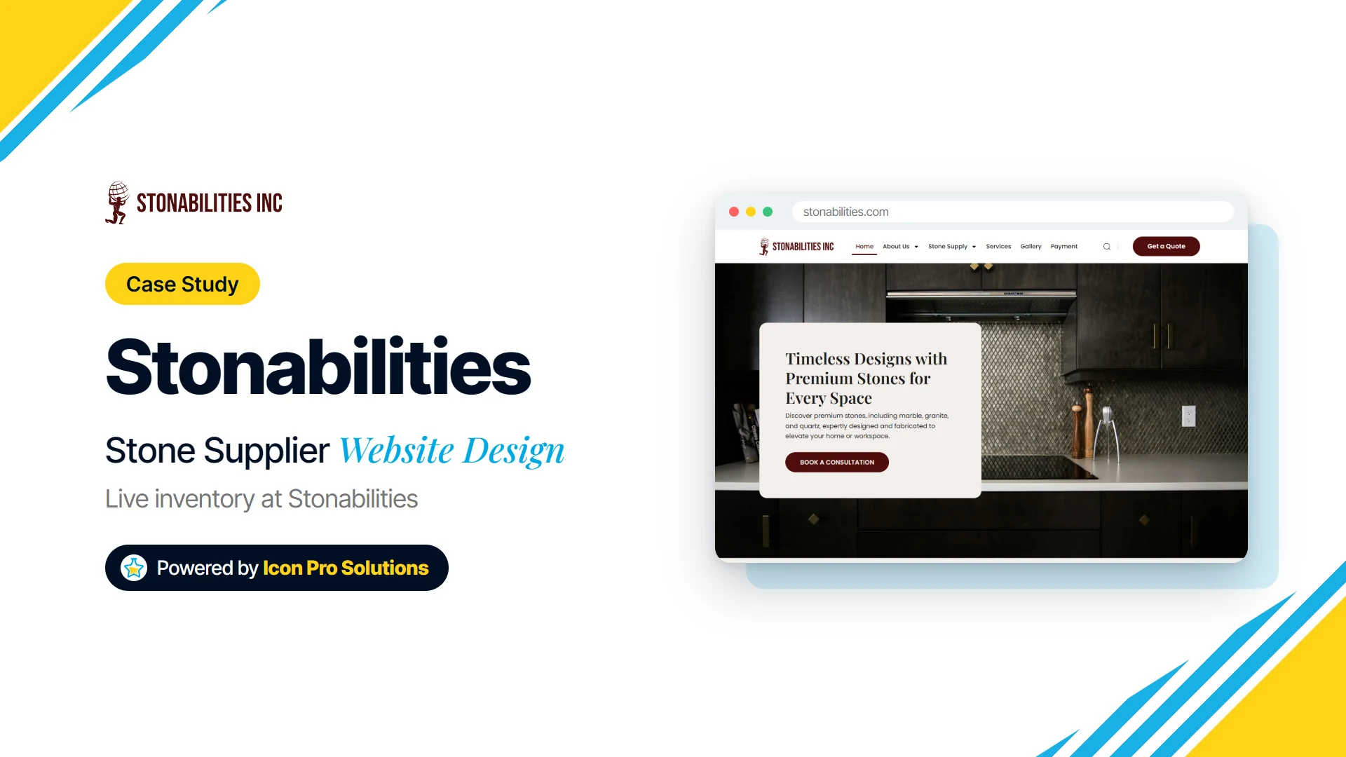 Stonabilities case study: Stone Supplier Website Design, powered by Icon Pro Solutions